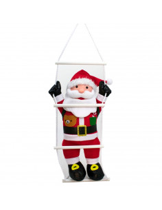 Muñeco papá noel con escalera, 62 cm, santa claus con cuerda para colgar de la ventana, balcón, árbol de navidad, decoración nav