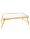 Bandeja de cama plegable de madera 50 x 30 x 23 cm. Mesita para desayuno con patas plegables