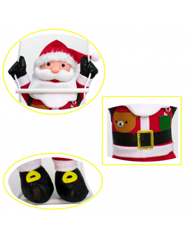 Muñeco papá noel con escalera, 62 cm, santa claus con cuerda para colgar de la ventana, balcón, árbol de navidad, decoración nav