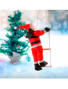 Muñeco santa claus con escalera, 83 cm, papá noel con cuerda para colgar de la ventana, balcón, árbol de navidad, decoración nav