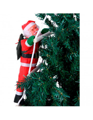 Muñeco santa claus con escalera, 83 cm, papá noel con cuerda para colgar de la ventana, balcón, árbol de navidad, decoración nav