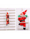 Pack 2 muñecos de papá noel con escalera, 69 cm, santa claus con cuerda para colgar de la ventana, balcón, árbol de navidad, dec