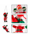 Pack de 2 muñecos de papá noel con escalera, 81 cm, santa claus con cuerda para colgar de la ventana, balcón, árbol de navidad,