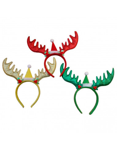 Diadema de reno con cuernos, cinta, aro, tocado navideño para el cabello, pelo, gorro de fiesta, navidad, adultos, color aleator