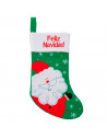 Tradineur - Calcetín de navidad para regalos, saco decoración navideña para colgar de la pared, chimenea, escaleras, árbol de na