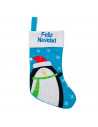 Tradineur - Calcetín de navidad para regalos, saco decoración navideña para colgar de la pared, chimenea, escaleras, árbol de na
