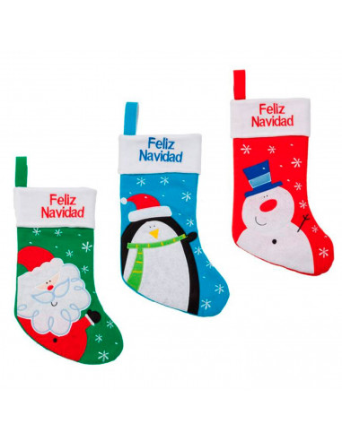 Tradineur - Calcetín de navidad para regalos, saco decoración navideña para colgar de la pared, chimenea, escaleras, árbol de na