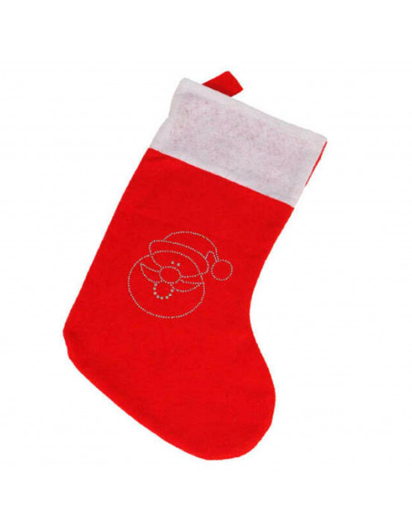 Tradineur - Calcetín navideño para regalos, saco decoración de navidad para colgar de pared, chimenea, escaleras, árbol, 37 x 23