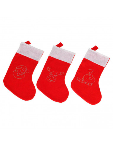 Tradineur - Calcetín navideño para regalos, saco decoración de navidad para colgar de pared, chimenea, escaleras, árbol, 37 x 23