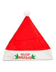 Tradineur - Gorro de papá noel, sombrero santa klaus tradicional, accesorio navideño, fiestas, celebraciones, navidad, unisex, a