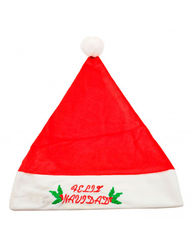 Tradineur - Gorro de papá noel, sombrero santa klaus tradicional, accesorio navideño, fiestas, celebraciones, navidad, unisex, a