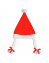 Tradineur - Gorro de mamá noel con trenzas, sombrero santa claus tradicional, accesorio navideño, fiesta, celebración, navidad,