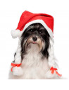 Tradineur - Gorro de mamá noel con trenzas, sombrero santa claus tradicional, accesorio navideño, fiesta, celebración, navidad,