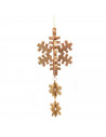 Tradineur - Colgante 3 copos de nieve, accesorio decorativo para colgar en árbol de navidad, decoración navideña del hogar, colo