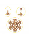 Tradineur - Colgante 3 copos de nieve, accesorio decorativo para colgar en árbol de navidad, decoración navideña del hogar, colo