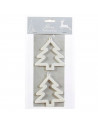 Tradineur - Set 2 abetos colgantes, accesorio decorativo para colgar del árbol de navidad, decoración navideña del hogar, blanco