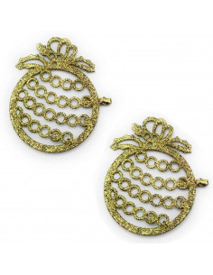 Tradineur - Set 2 colgantes, forma de bola, accesorio decorativo para colgar del árbol navidad, decoración navideña del hogar, d