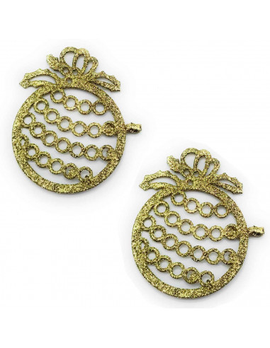 Tradineur - Set 2 colgantes, forma de bola, accesorio decorativo para colgar del árbol navidad, decoración navideña del hogar, d