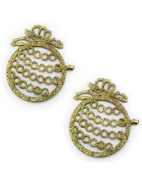 Tradineur - Set 2 colgantes, forma de bola, accesorio decorativo para colgar del árbol navidad, decoración navideña del hogar, d Tradineur - Set 2 colgantes, forma de bola, accesorio decorativo para colgar del árbol navidad, decoración navideña del hogar, d