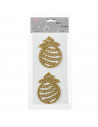 Tradineur - Set 2 colgantes, forma de bola, accesorio decorativo para colgar del árbol navidad, decoración navideña del hogar, d