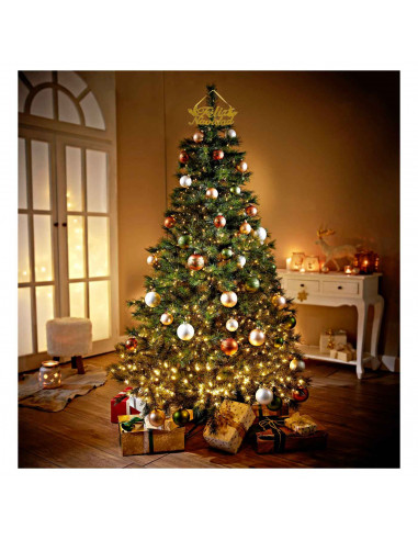 Tradineur - Cartel feliz navidad colgante, accesorio decorativo para colgar árbol de navidad, decoración navideña, hogar, color