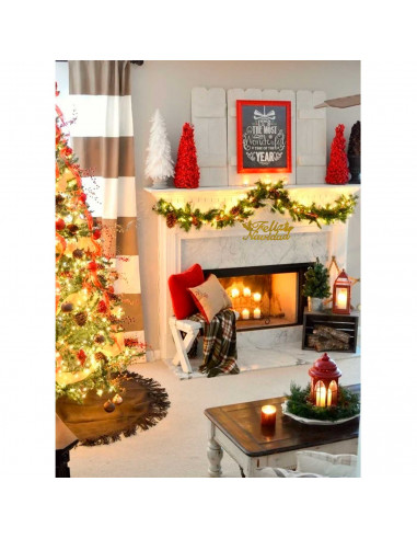 Tradineur - Cartel feliz navidad colgante, accesorio decorativo para colgar árbol de navidad, decoración navideña, hogar, color