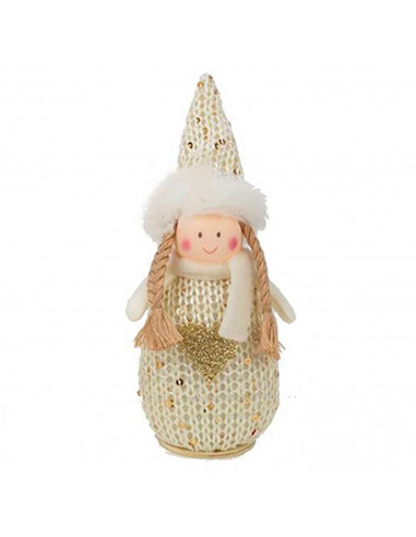 Tradineur - Muñeco de felpa navideño decorativo para mesas, estanterías, repisas, chimeneas, decoración navidad, hogar, 11 cm, m