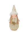 Tradineur - Muñeco de felpa navideño decorativo para mesas, estanterías, repisas, chimeneas, decoración navidad, hogar, 11 cm, m