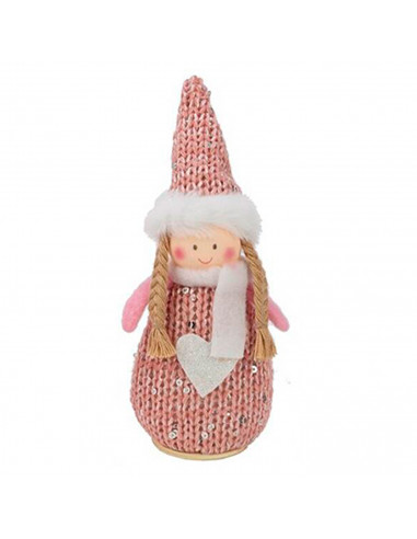Tradineur - Muñeco de felpa navideño decorativo para mesas, estanterías, repisas, chimeneas, decoración navidad, hogar, 11 cm, m
