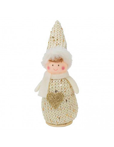 Tradineur - Muñeco de felpa navideño decorativo para mesas, estanterías, repisas, chimeneas, decoración navidad, hogar, 11 cm, m