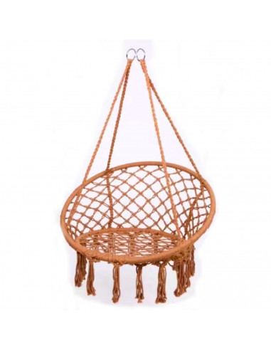 Tradineur - Silla columpio, hamaca colgante, silla colgante de cuerda de algodón 120 x 80 x 60 cm. Ideal para interior del hogar