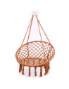 Tradineur - Silla columpio, hamaca colgante, silla colgante de cuerda de algodón 120 x 80 x 60 cm. Ideal para interior del hogar