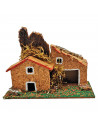 tradineur - Casa de pueblo, corcho y resina, para belén navideño, casita de aldea decorativa para nacimiento, pesebre, navidad,