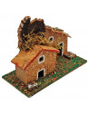 tradineur - Casa de pueblo, corcho y resina, para belén navideño, casita de aldea decorativa para nacimiento, pesebre, navidad,