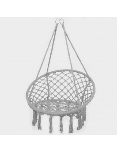 Tradineur - Silla columpio, hamaca colgante, silla colgante de cuerda de algodón 120 x 80 x 60 cm. Ideal para interior del hogar
