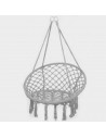 Tradineur - Silla columpio, hamaca colgante, silla colgante de cuerda de algodón 120 x 80 x 60 cm. Ideal para interior del hogar
