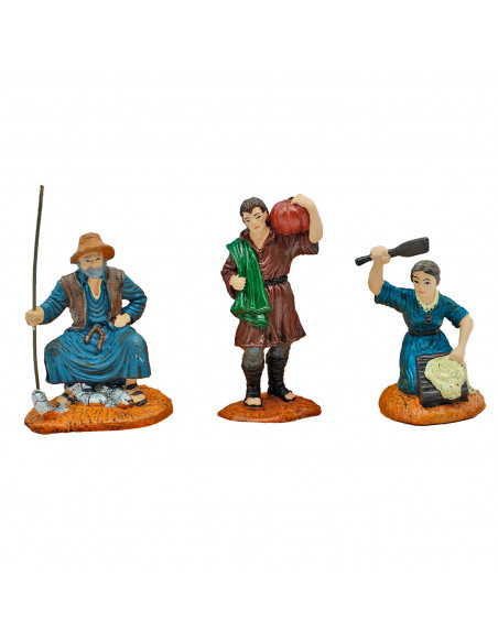 Set de 3 figuras de campesinos para belén navideño, durexina, figuras decorativas nacimiento, pesebre, decoración navidad, 10 cm Set de 3 figuras de campesinos para belén navideño, durexina, figuras decorativas nacimiento, pesebre, decoración navidad, 10 cm