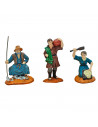 Set de 3 figuras de campesinos para belén navideño, durexina, figuras decorativas nacimiento, pesebre, decoración navidad, 10 cm