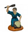 Set de 3 figuras de campesinos para belén navideño, durexina, figuras decorativas nacimiento, pesebre, decoración navidad, 10 cm