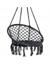 Tradineur - Silla columpio, hamaca colgante, silla colgante de cuerda de algodón 120 x 80 x 60 cm. Ideal para interior del hogar