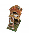 Tradineur - Palomar para portal de belén, corcho y resina, palomas, pajaros, aves para nacimiento, pesebre, decoración navidad,