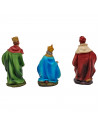 Tradineur - Reyes magos adorando para belén navideño, durexina, figuras decorativas nacimiento, pesebre, navidad, decoración tra