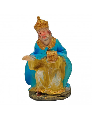Tradineur - Reyes magos adorando para belén navideño, durexina, figuras decorativas nacimiento, pesebre, navidad, decoración tra