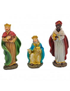 Tradineur - Reyes magos para belén navideño, durexina, figuras decorativas nacimiento, pesebre, navidad, decoración tradicional,