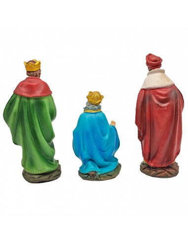 Tradineur - Reyes magos para belén navideño, durexina, figuras decorativas nacimiento, pesebre, navidad, decoración tradicional,