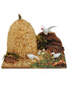 Tradineur - Corral de animales para belén navideño, resina y corcho, granja para nacimiento, figura decorativa pesebre, navidad,