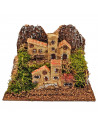 Tradineur - Pueblo de montaña para belén navideño, resina y corcho, monasterios, edificios decorativos nacimiento, pesebre, navi