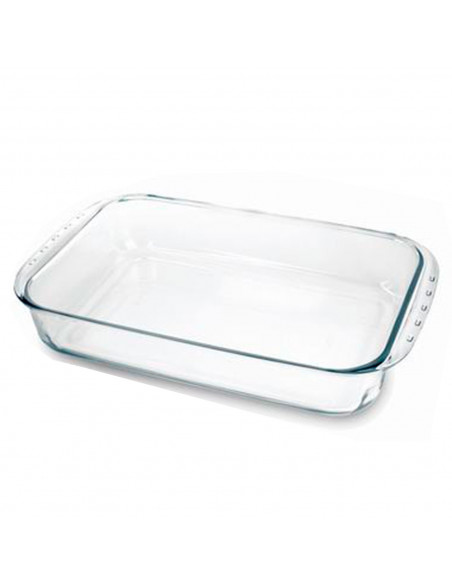 Tradineur - Fuente para horno rectangular - Fabricado en Vidrio - Apto para horno, microondas, congelador y lavavajillas - 5 Lit