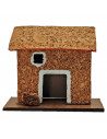 Tradineur - Casita rural de corcho y resina para belén navideño, casa decorativa de pueblo, aldea para nacimiento, pesebre, navi