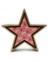 Tradineur - Figura decorativa sobremesa navideña, estrella/abeto de madera, repisa, chimenea, decoración navidad, hogar, 12/11 c
